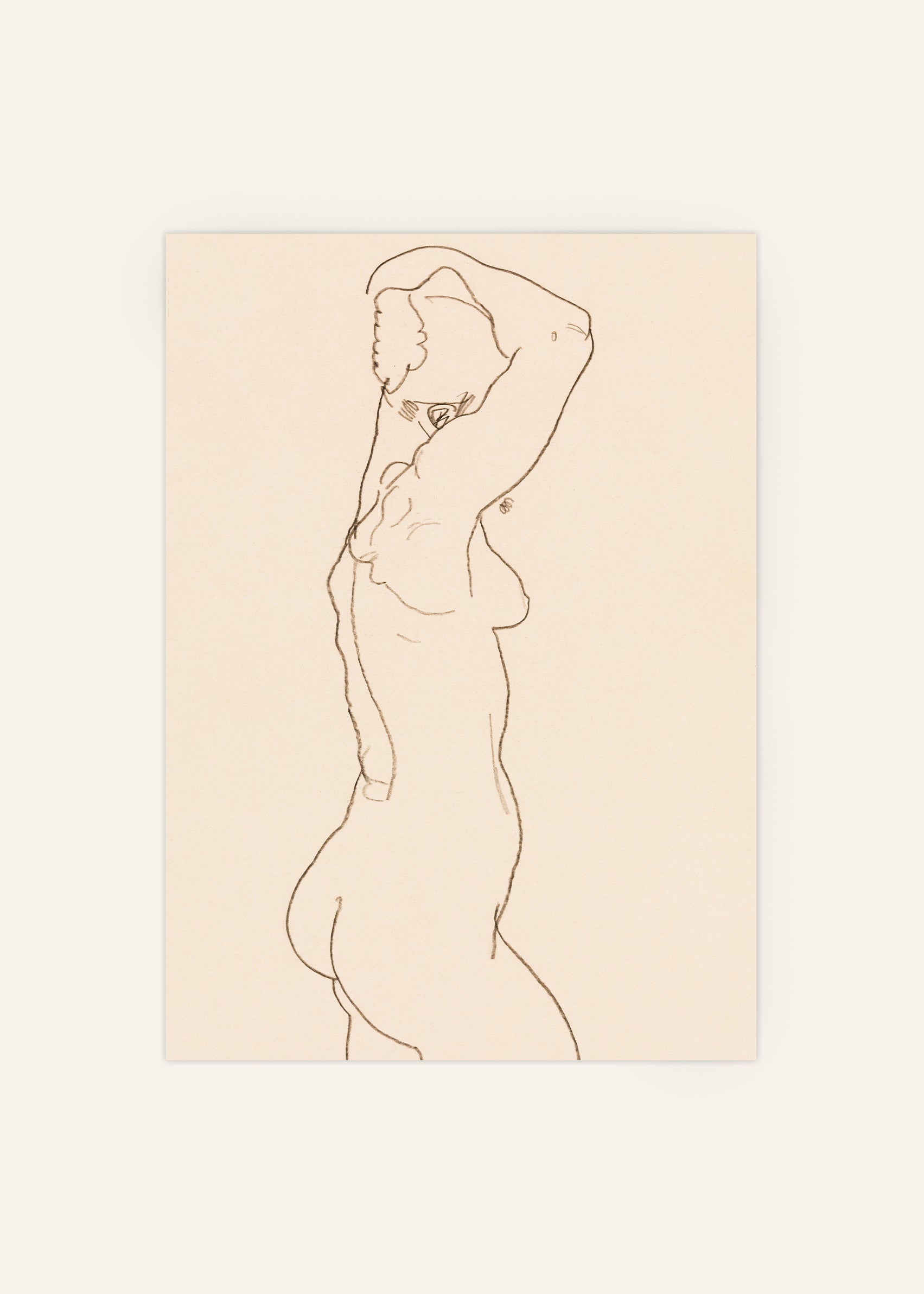 Standing Nude Poster by Egon Schiele