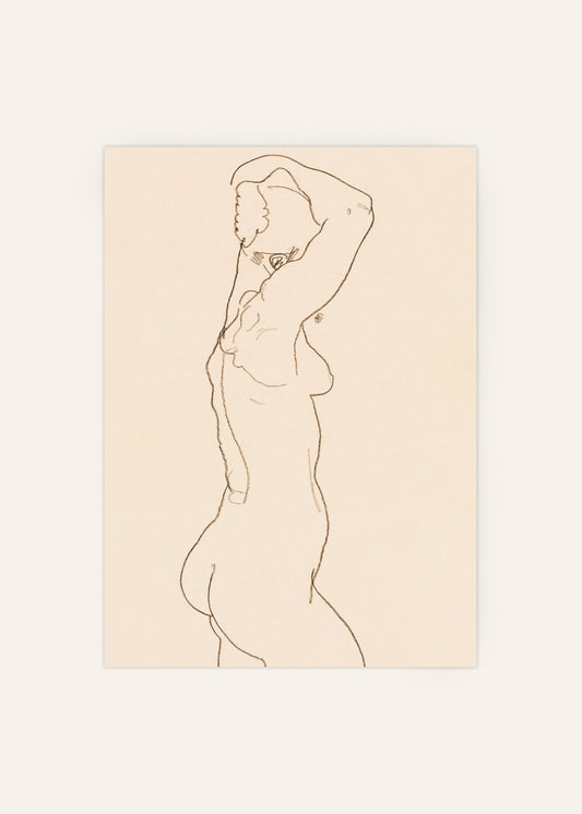 Standing Nude Poster by Egon Schiele