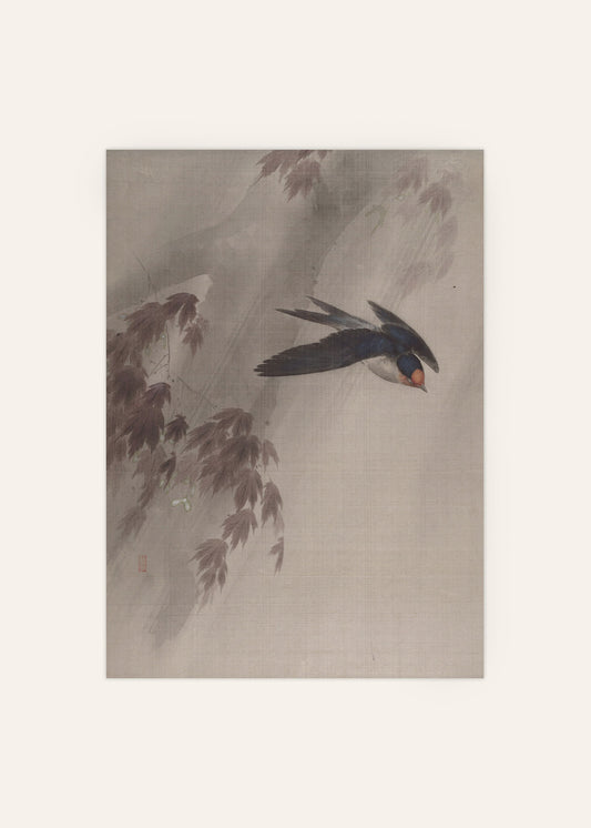 Swallow in the Rain Poster
