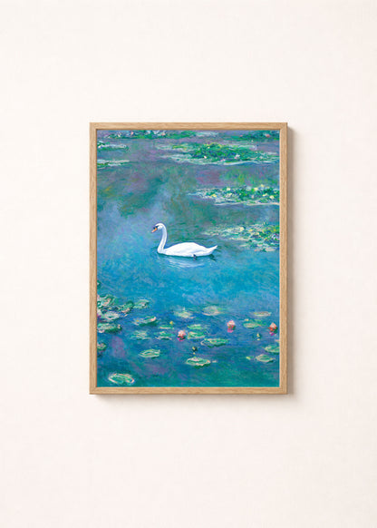 Swan Lake Monet Inspired Canvas Print