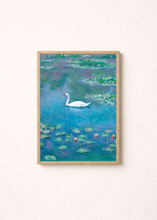 Swan Lake Monet Inspired Canvas Print