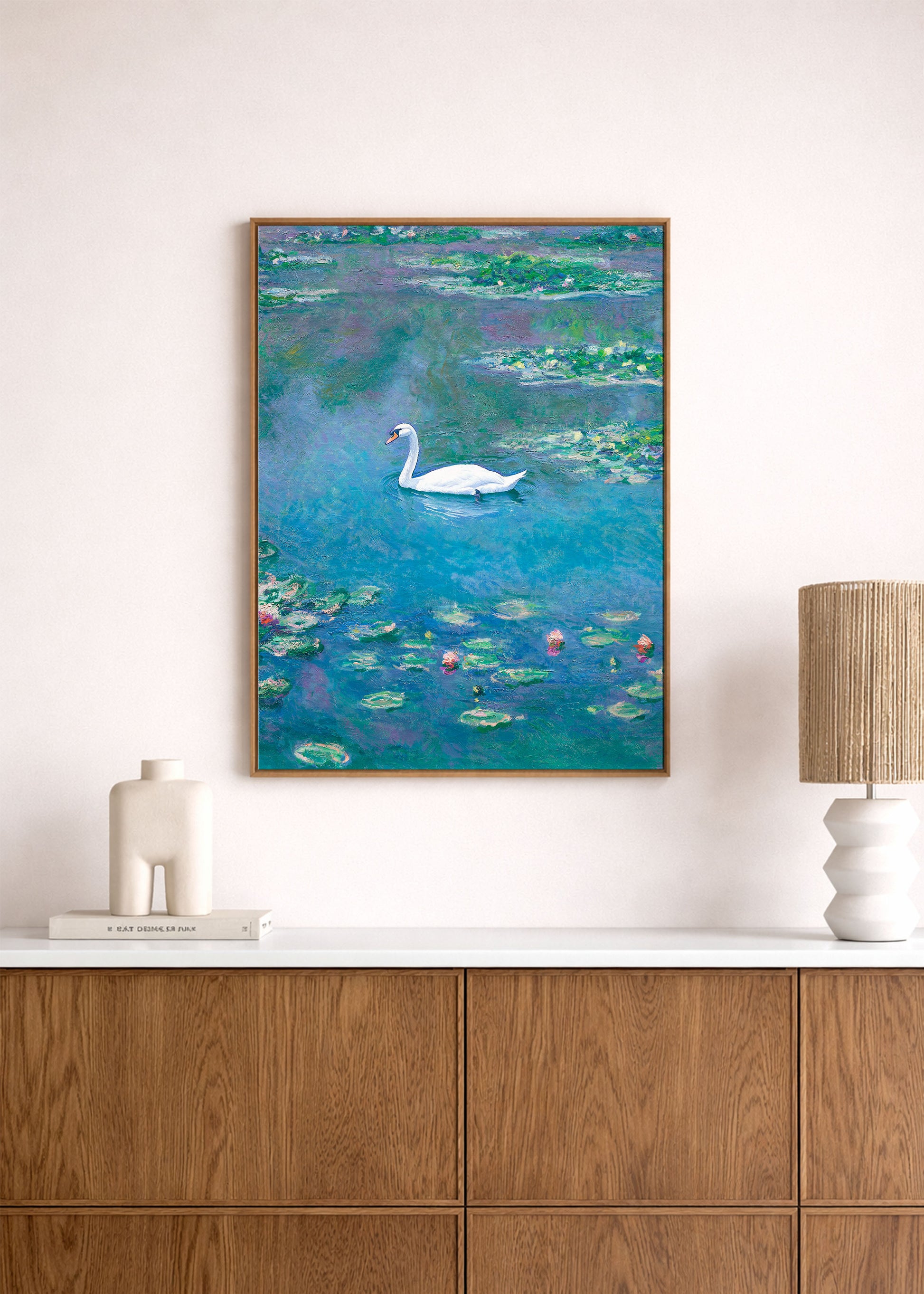 Swan Lake Monet Inspired Canvas Print