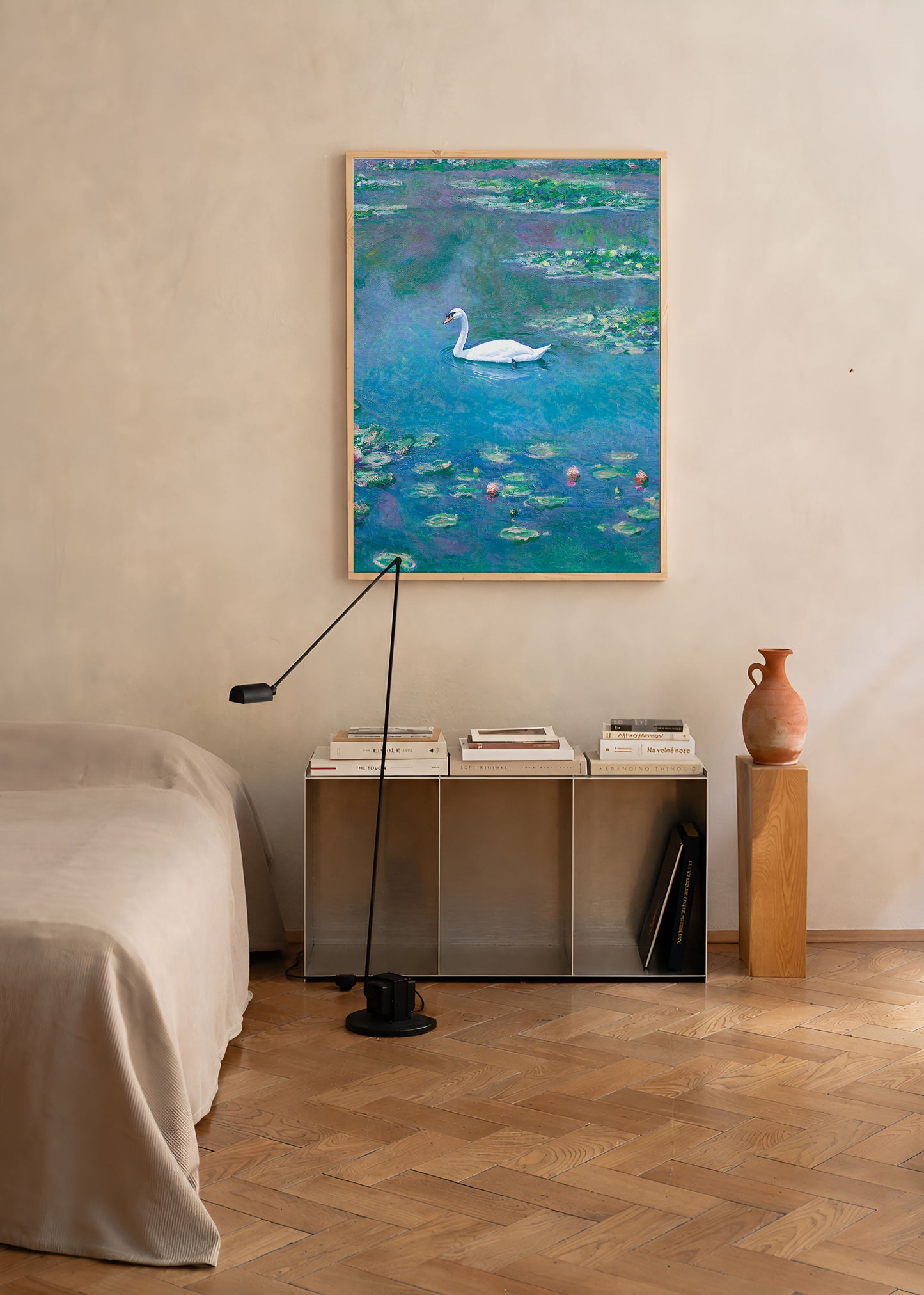 Swan Lake Monet Inspired Canvas Print