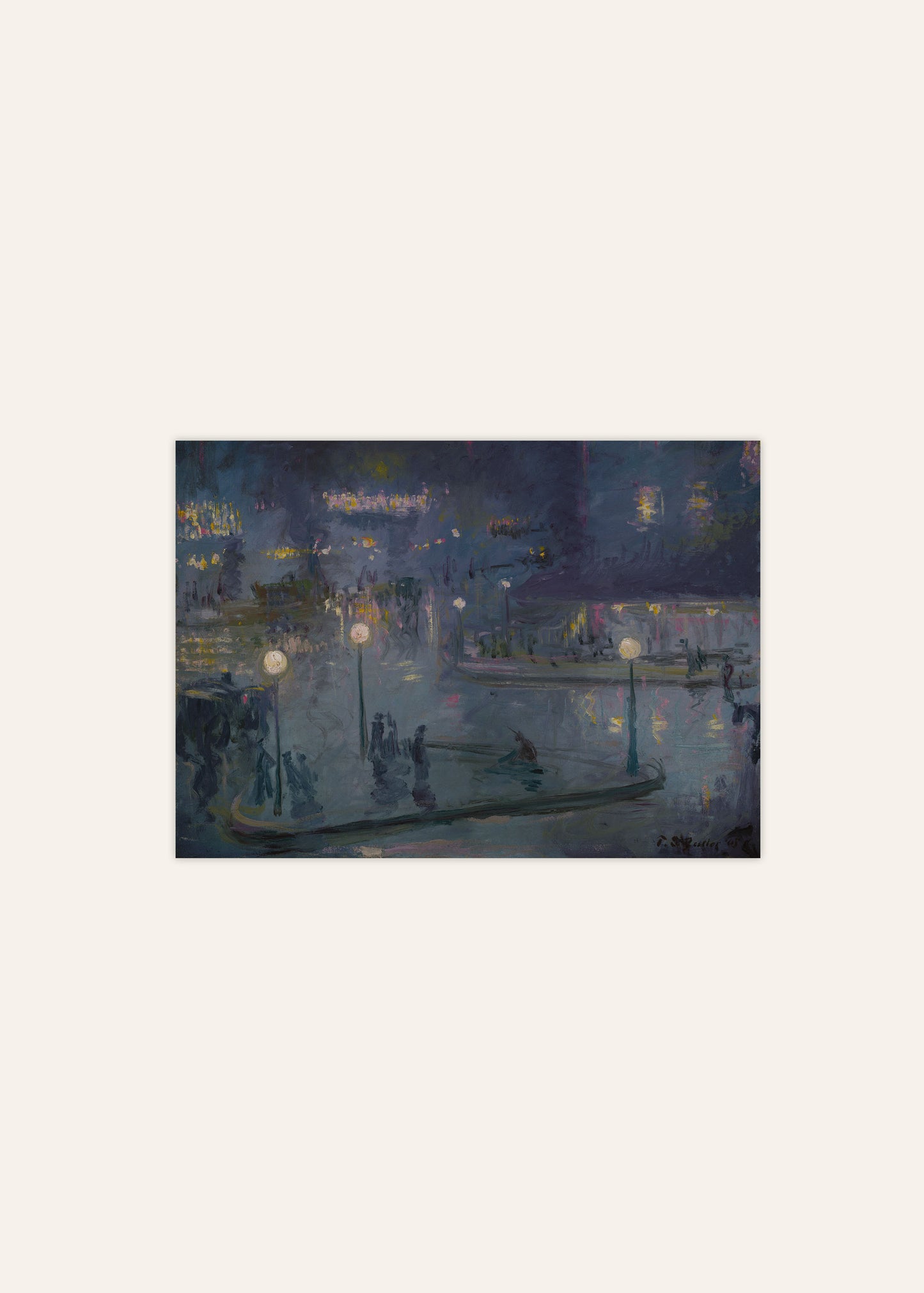 Theodore Earl Butler Place de Rome at Night Poster