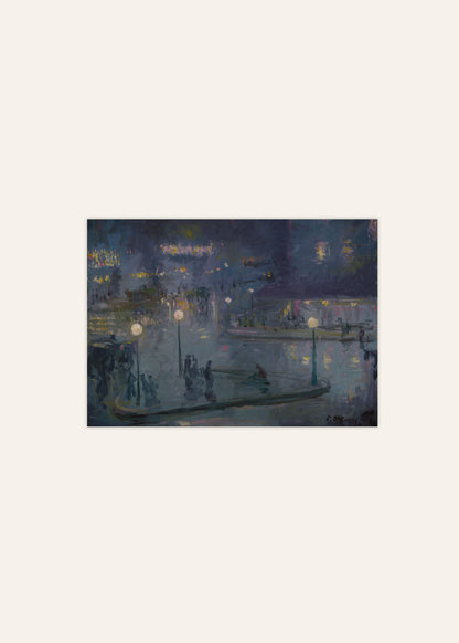 Theodore Earl Butler Place de Rome at Night Poster