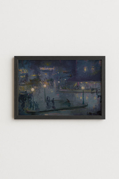 Theodore Earl Butler Place de Rome at Night Poster