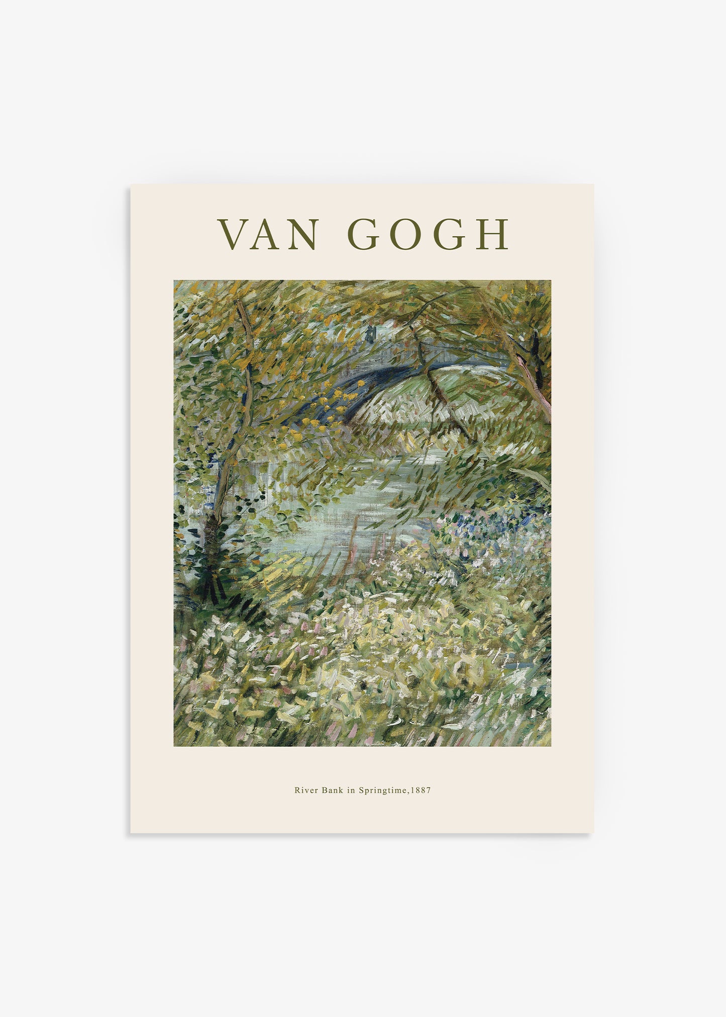 Van Gogh River Bank In Springtime Poster