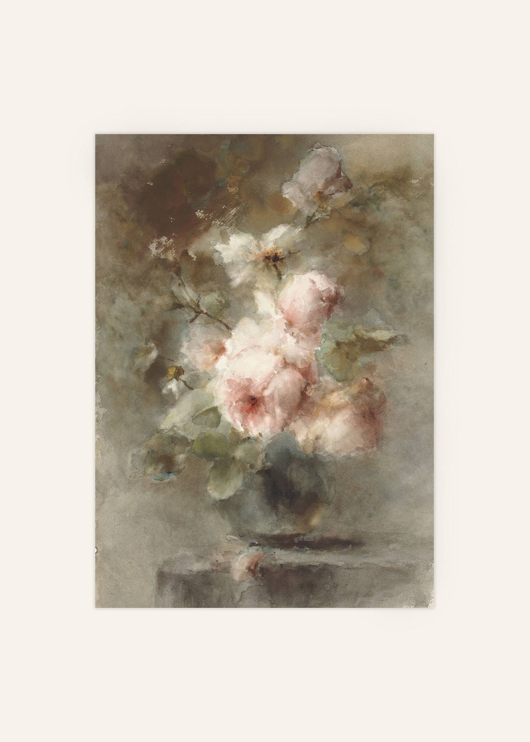 Vase With Roses Poster