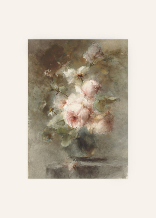 Vase With Roses Poster