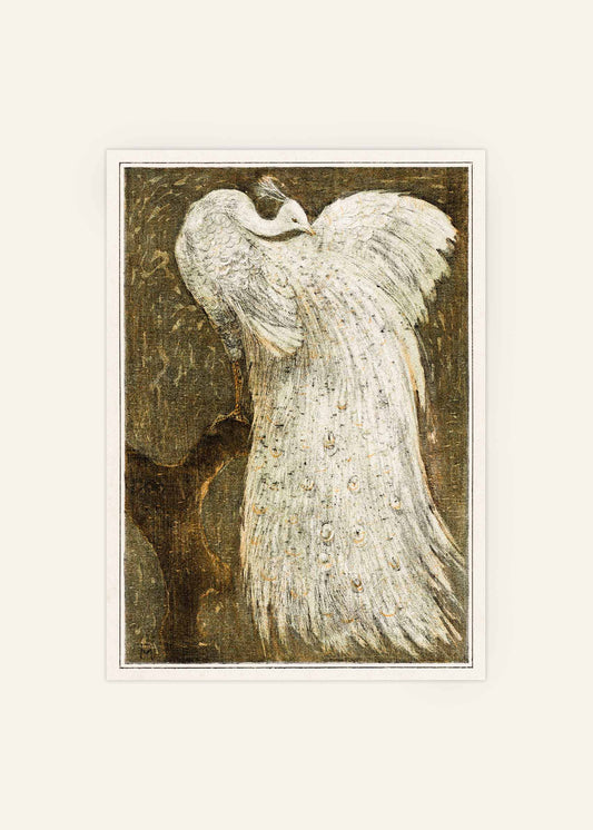 White Peacock Poster