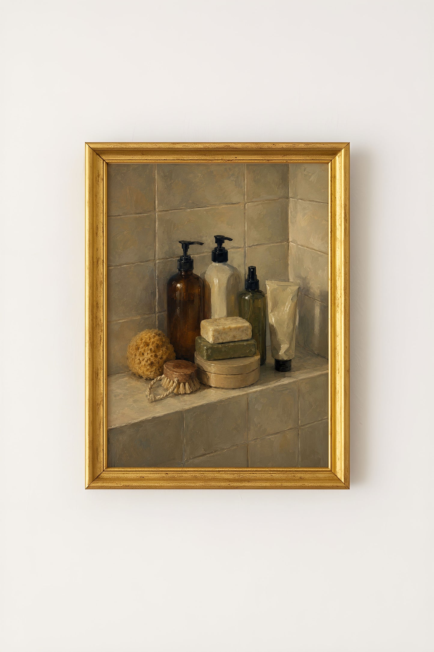Shower Ledge Still Life Poster