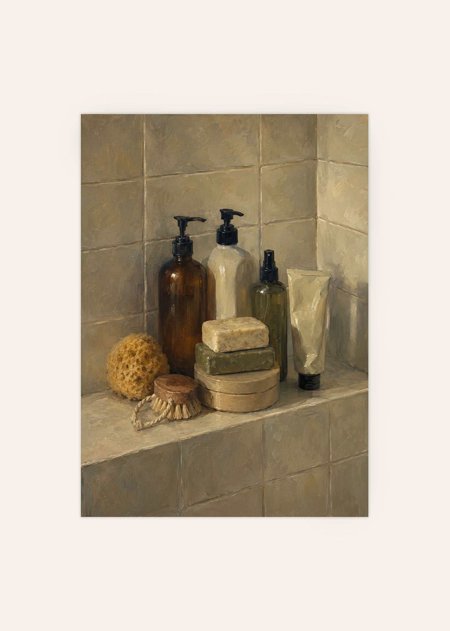 Shower Ledge Still Life Poster