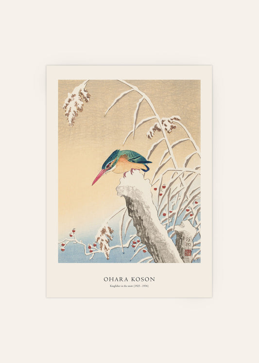 Ohara Koson - Kingfisher in the Snow Print