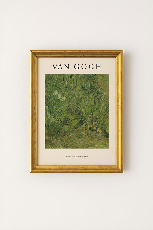 Vincent Van Gogh Garden with Butterflies Poster